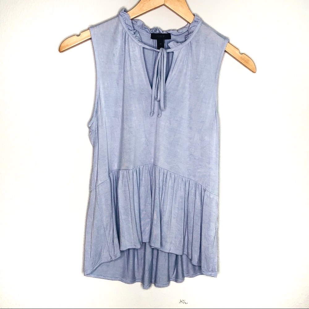 J. Crew Periwinkle Tie Ruffle Blouse | Size XS - Picture 1 of 5